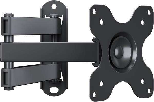 BONTEC Support Mural Écran PC & TV Pivotant Inclinable (13-30 Pouces) (Mobilité totale : VESA 75x75/100x100 mm, charge jusqu