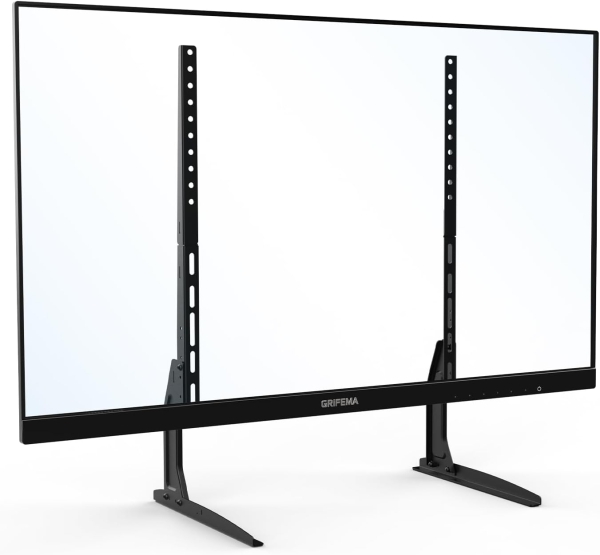 GRIFEMA Pieds de Support TV Universels pour Téléviseurs de 22–80 Pouces (Réglables en Hauteur) (Pied de remplacement stable jusqu