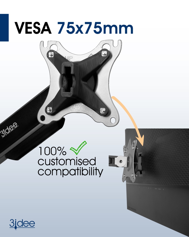 Adaptateur VESA compatible avec le moniteur Omen by HP 25 (Z7Y57AA) - 75x75mm