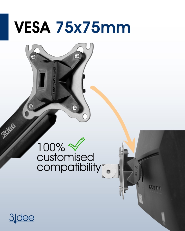 Adaptateur VESA compatible avec HP All-in-One PC (ProOne 400 G6) - 75x75mm