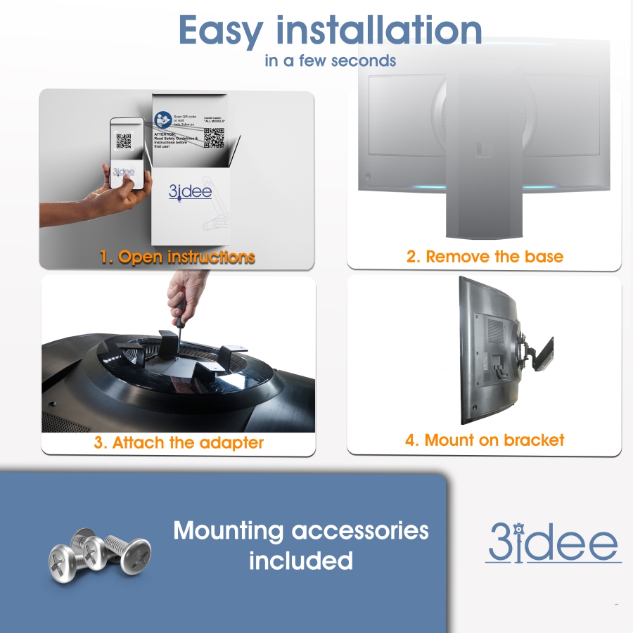 Adaptateur VESA compatible avec écran Samsung Odyssey Ark Gaming (Odyssey ARK 55" / ARK55" Gen2)