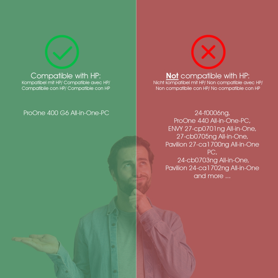 Adaptateur VESA compatible avec HP All-in-One PC (ProOne 400 G6) - 75x75mm