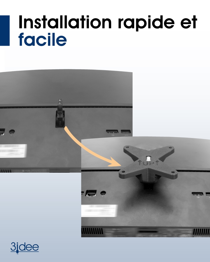 Adaptateur VESA compatible avec HP All-in-One PC (ProOne 400 G6) - 75x75mm