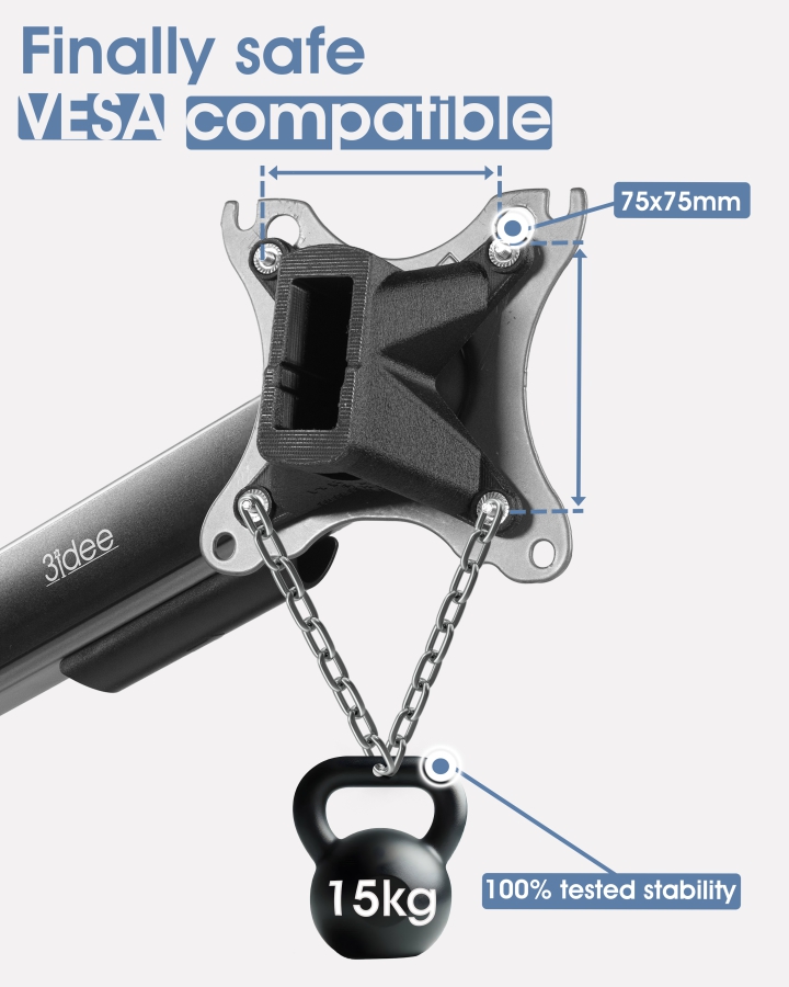 Adaptateur VESA compatible avec HP Omnistudio X All-in-one PC (32-c0073ng 32-c0075ng, 32-c0077ng, 32-c0177ng, 32-c0275ng, 32-c0670ng, 32-c0770ng, 32-c0777ng) - 75x75mm
