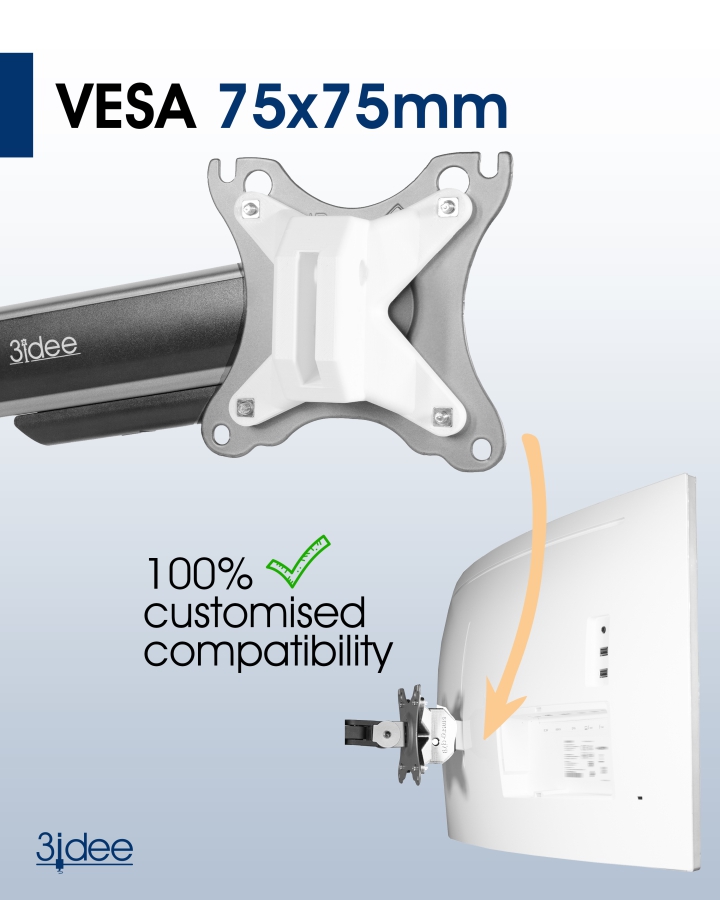 Adaptateur VESA compatible avec le moniteur Curved Samsung 34" (série CJ79) - 75x75mm