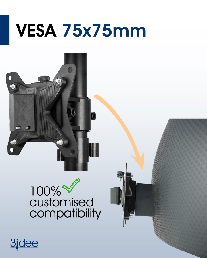 Adaptateur VESA compatible avec le moniteur HP Omen Gaming (X25, X25f) - 75x75mm