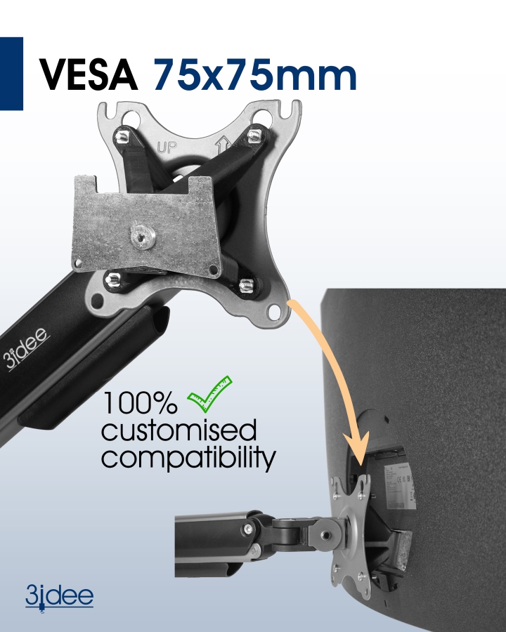 Adaptateur VESA compatible avec les moniteurs Samsung (U32R590, U32R592, U32R594, LU32R590, UR59C et plus) - 75x75mm