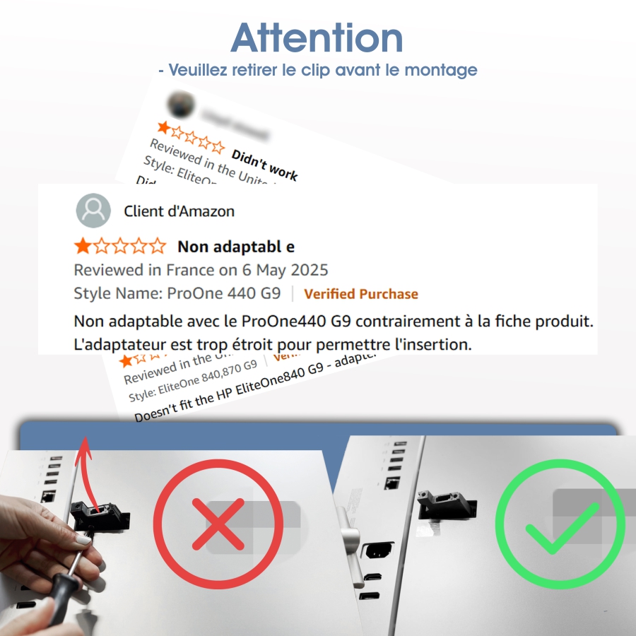 Adaptateur VESA compatible avec les PC All-in-One HP (EliteOne 840, 870 G9)