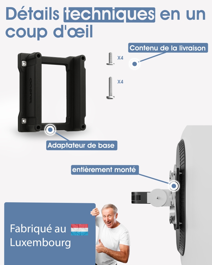 Adaptateur VESA compatible avec moniteur DELL Alienware Gaming (AW3423DW)