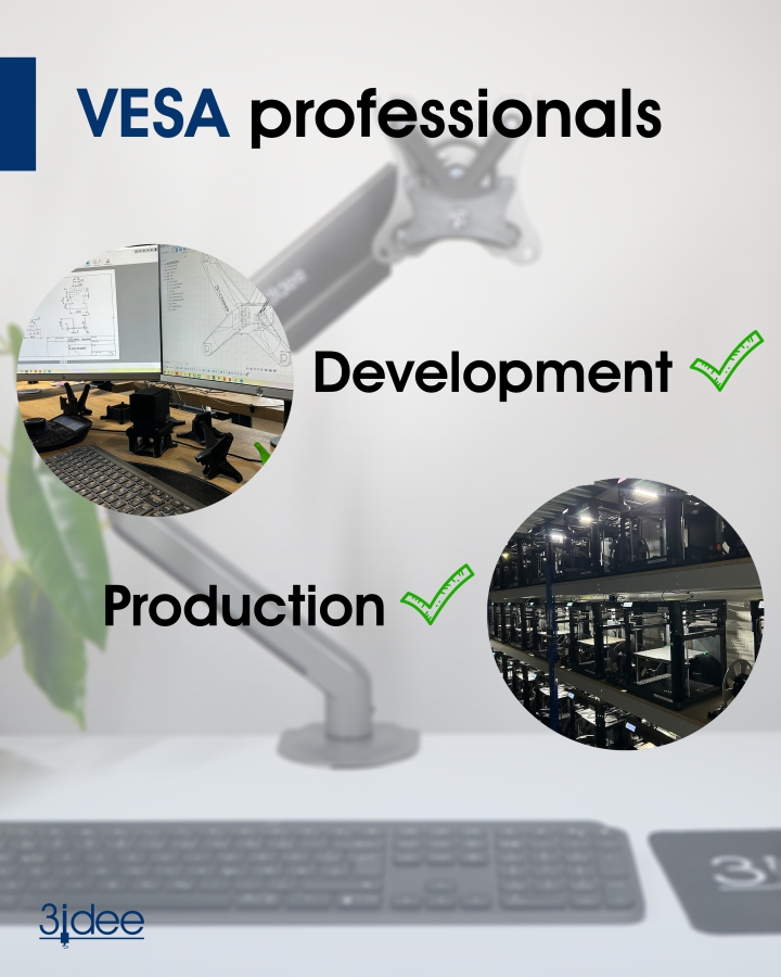 Adaptateur VESA compatible avec moniteur HP (22f, 24f, 27f, 22es, 22ea, 22er, 24es, 24ea, 24er, 27es, 27ea, 27er) - 75x75mm