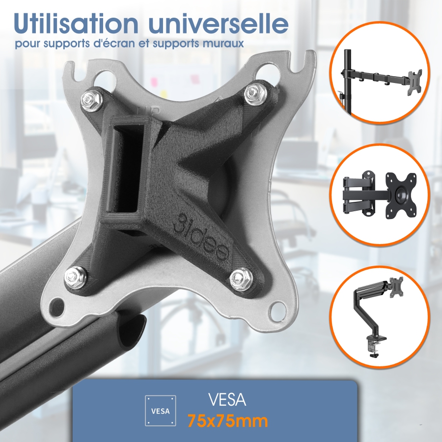 Adaptateur VESA pour HP série 5 PRO et série E G5 (524pf, 527pf, 527pq, 524pu, 527pu, E24q, E27q, E32k, etc.)