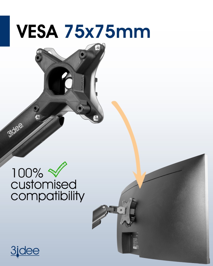 Adaptateur VESA pour moniteur MSI Optix (MAG342CQR, MAG301CR2, AG321CQRDE, MAG342CQRVDE) - 75x75 mm