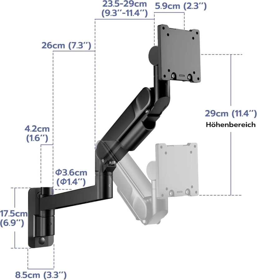 ARES WING Support Mural Écran 24-57 Pouces (jusqu