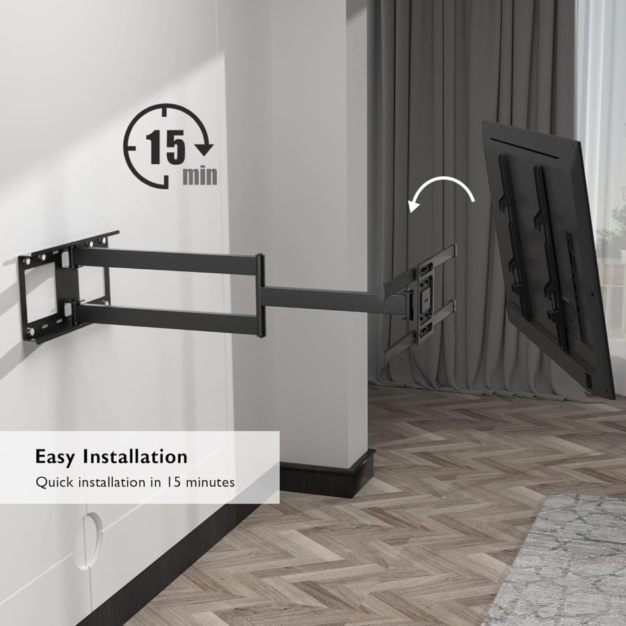 BONTEC Support Mural TV avec Bras Extra Long 1040 mm (32-75 Pouces) (Support ultra-résistant jusqu