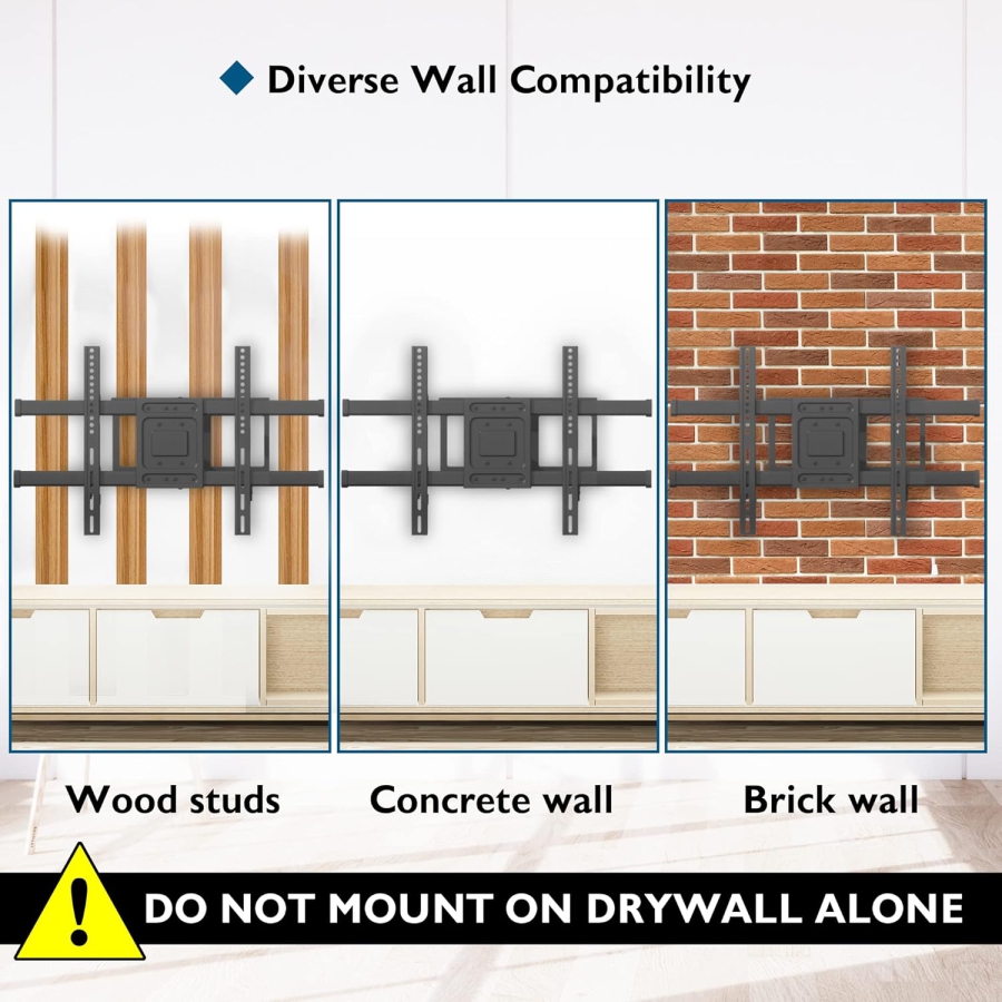 BONTEC Support Mural TV avec Bras Extra Long 1040 mm (32-75 Pouces) (Support ultra-résistant jusqu