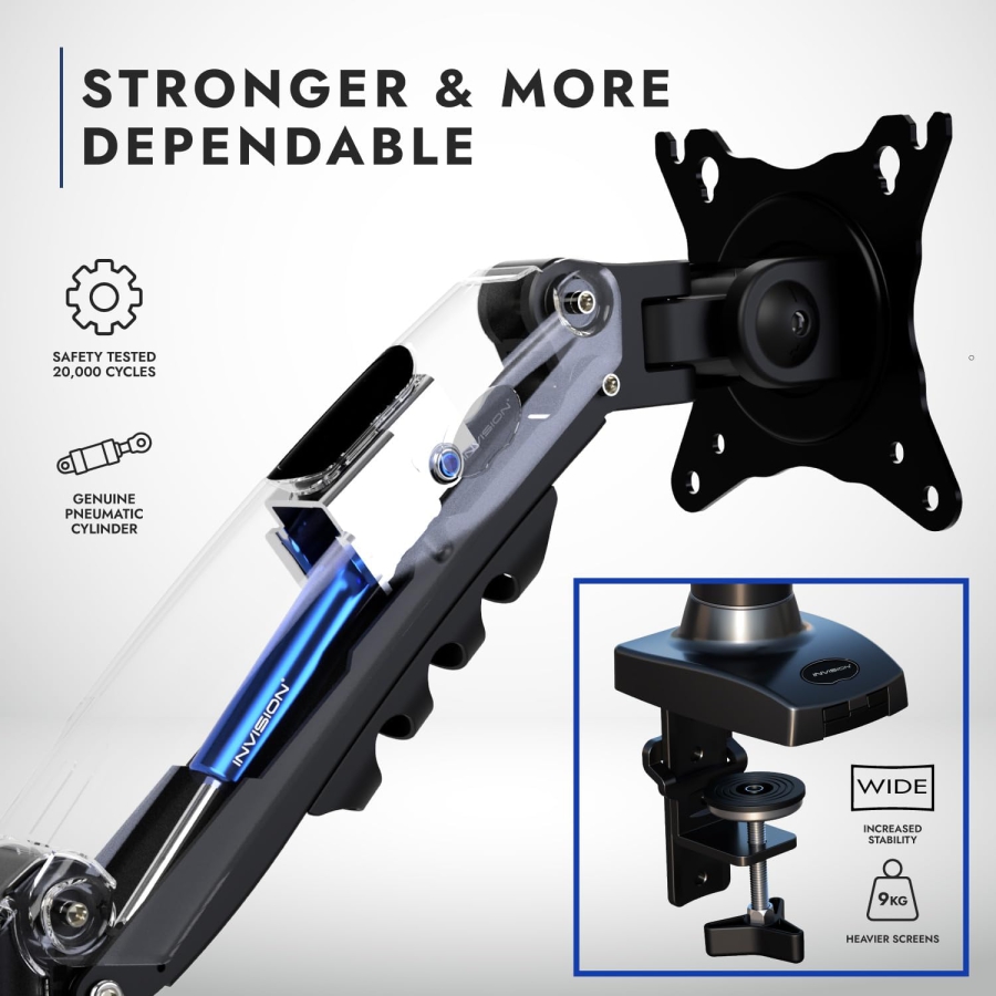 Bras de moniteur Invision MX200 19–32" | 2–9 kg (Support Ergonomique à Ressort à Gaz pour Deux Moniteurs jusqu
