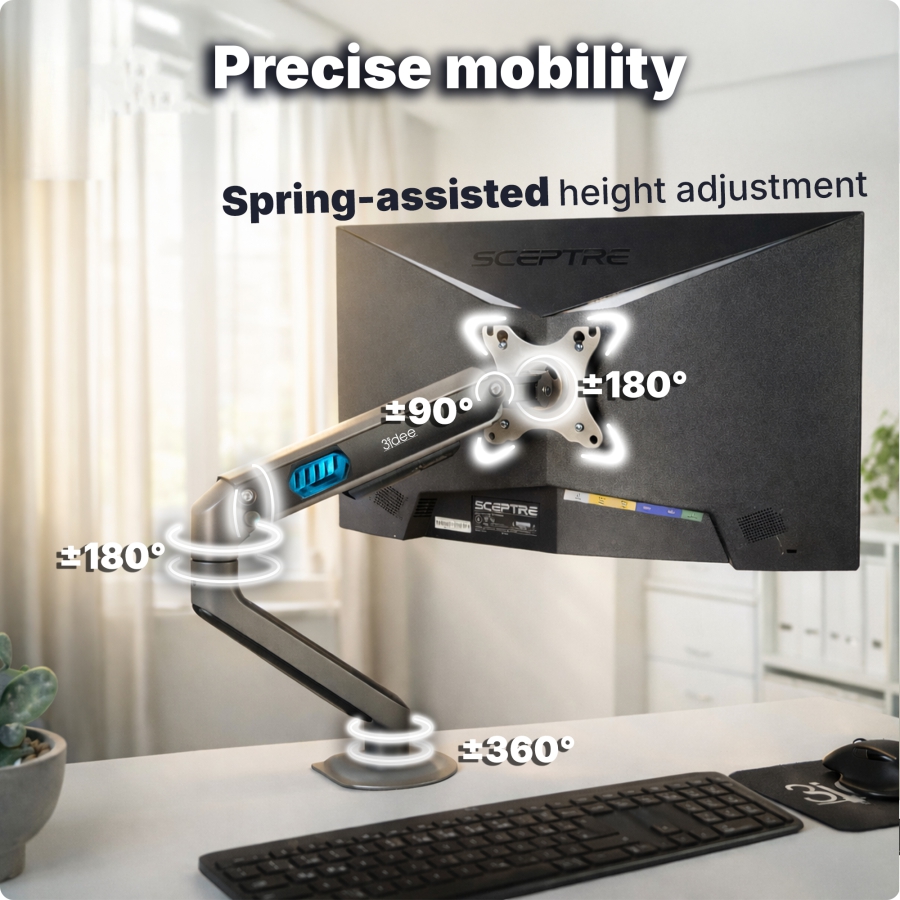Bras pour moniteur 3IDEE Flexi Lite 17–32" | 1–9 kg