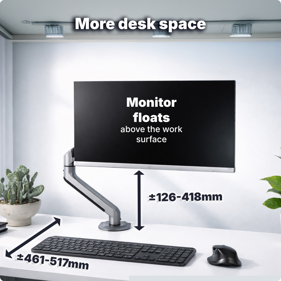 Bras pour moniteur 3IDEE Flexi Lite 17–32" | 1–9 kg