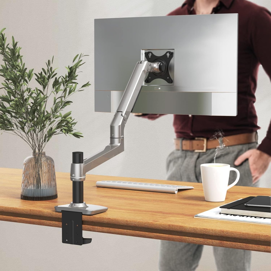 Bras pour moniteur Ergounion RLAX E6 13–40" | 3–11 kg (Support à Bras Unique Premium en Aluminium Brillant)