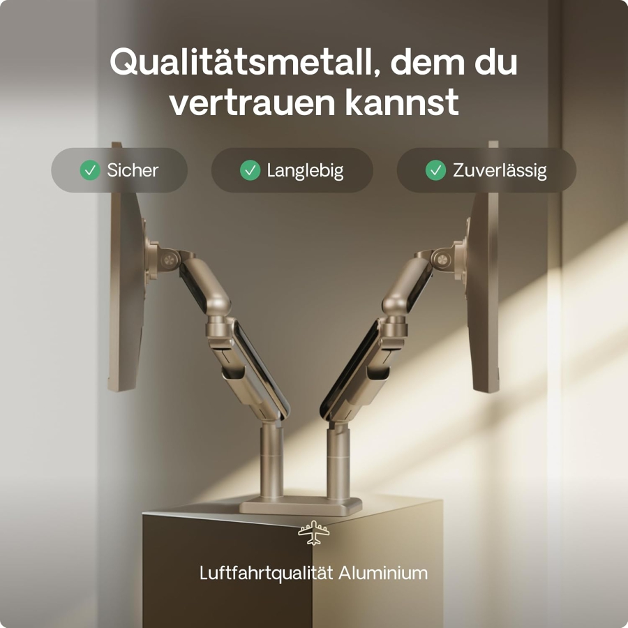 Desktronic Support Double Écran pour 2 Moniteurs jusqu