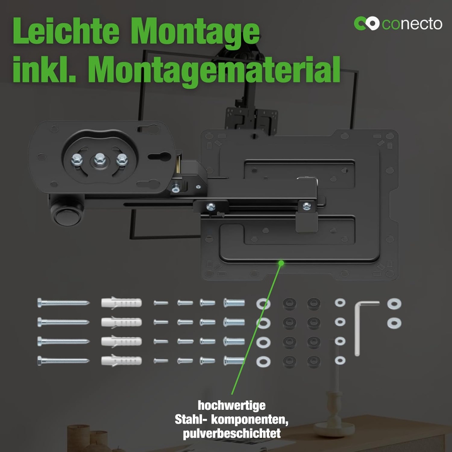 ELIVED Support TV & Moniteur de Plafond Pliable pour 14–42 Pouces (EV3030) (Support sous meuble peu encombrant pour placards, caravanes & plafonds en pente – Réglable en hauteur & Pivotant jusqu