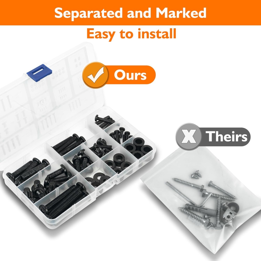 GINKGO Kit de Vis VESA Universel pour TV & Moniteur (M4, M5, M6, M8) (Kit de montage de 68 pièces pour supports muraux & pieds – Compatible jusqu