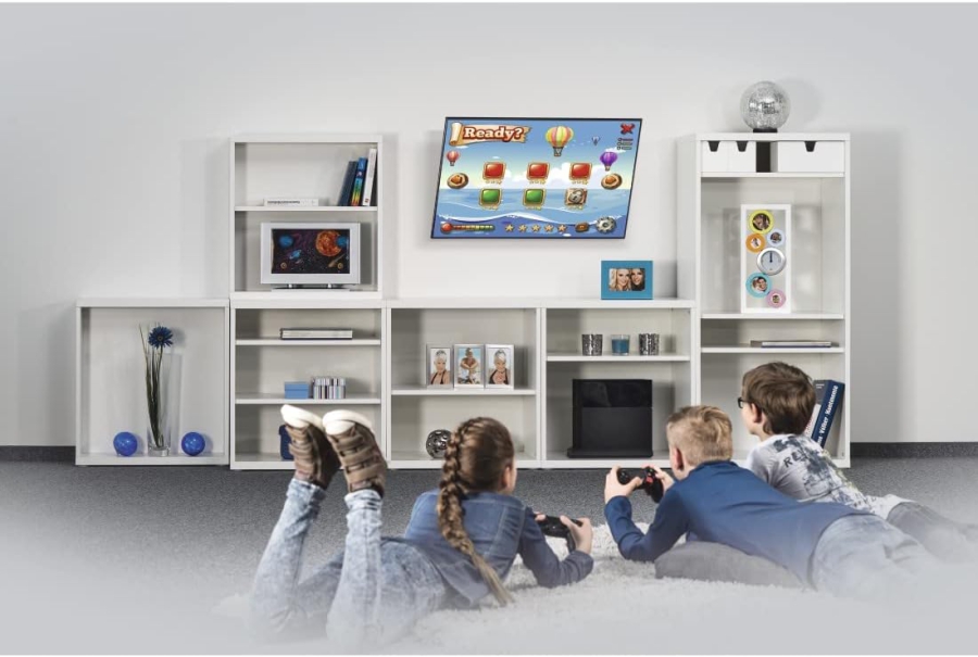 Hama Support Mural TV Inclinable pour TV 32-75 Pouces (VESA 400x400) (Support TV ultra-plat (2,4 cm du mur) – Inclinable en continu 10°, charge jusqu