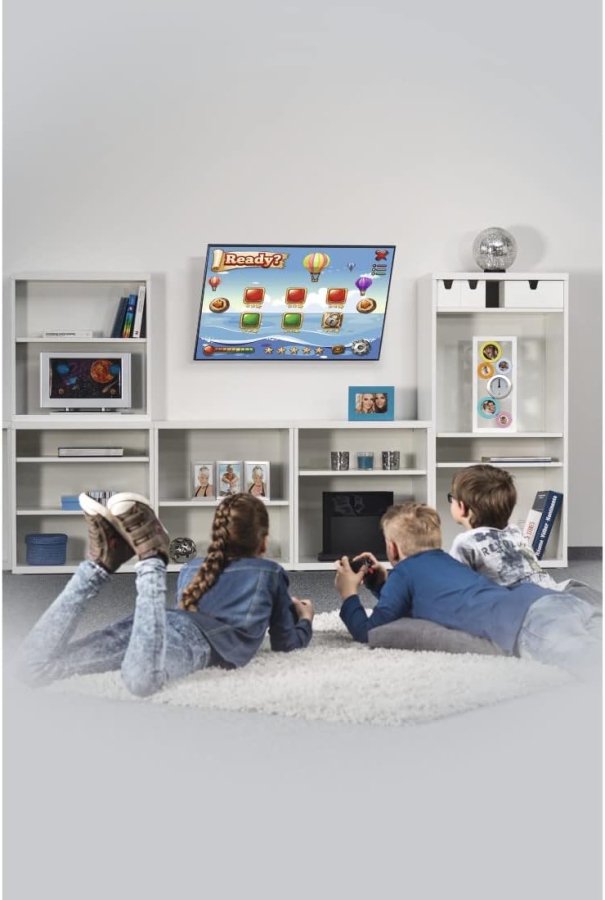 Hama Support Mural TV Inclinable pour TV 32-75 Pouces (VESA 400x400) (Support TV ultra-plat (2,4 cm du mur) – Inclinable en continu 10°, charge jusqu
