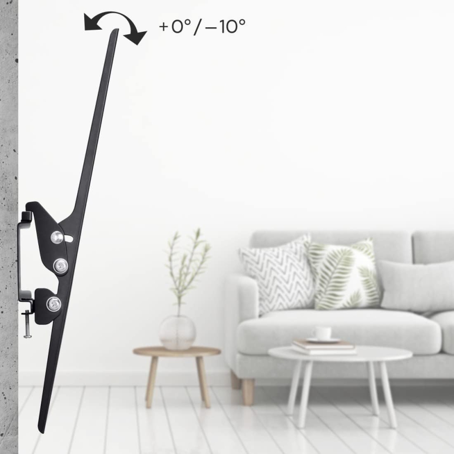 Hama Support Mural TV Inclinable pour TV 32-75 Pouces (VESA 400x400) (Support TV ultra-plat (2,4 cm du mur) – Inclinable en continu 10°, charge jusqu