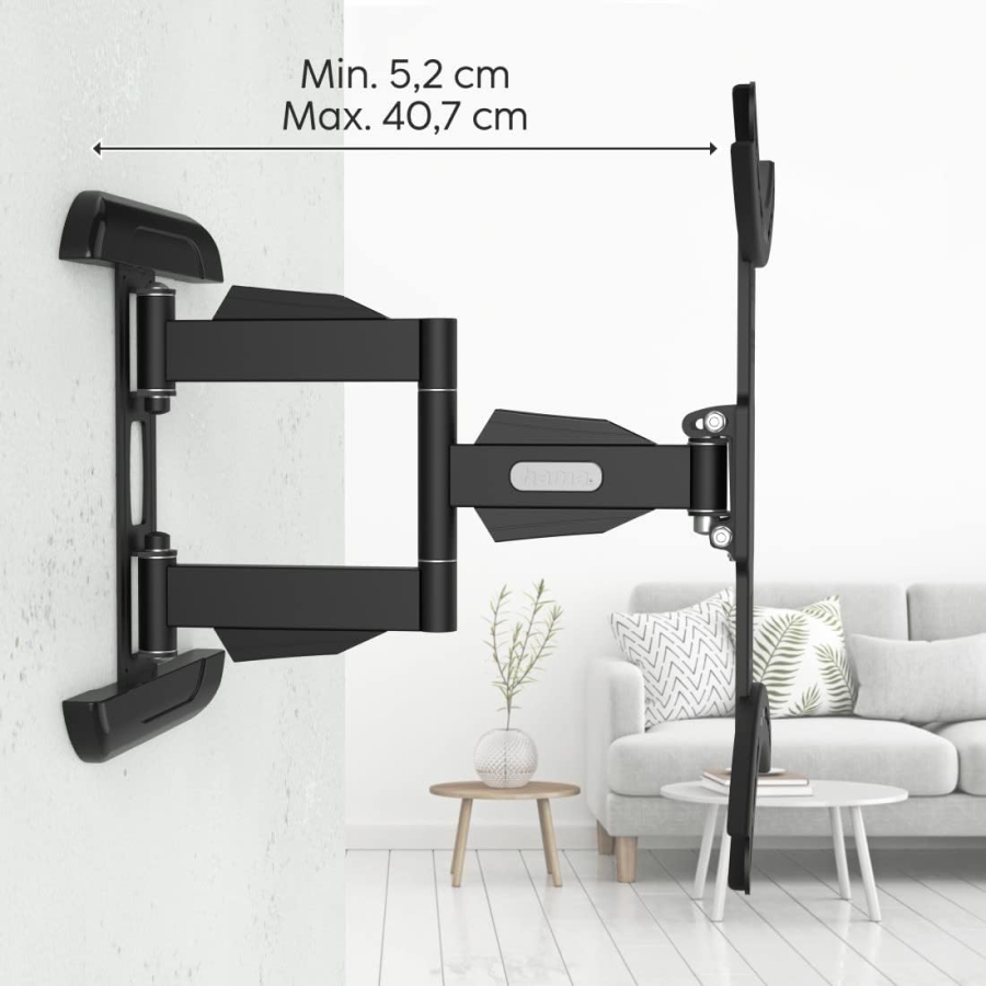 Hama Support Mural TV Pivotant & Inclinable pour TV 32-65 Pouces (Fullmotion) (Extensible jusqu