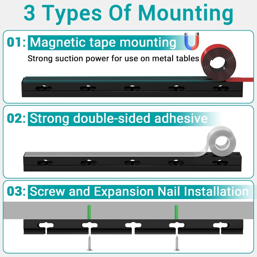 MiuCo Kit de Gestion de Câbles Bureau (100 Pièces) – L