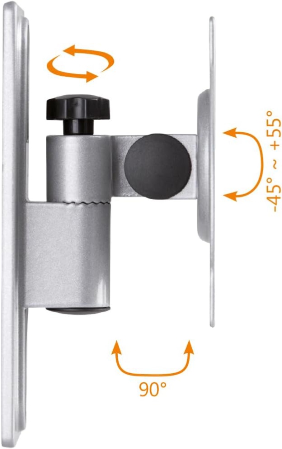 My Wall HC1-1L Support Mural TV pour Camping-Cars & Caravanes (13-32 Pouces) – Verrouillable & Compact (Voyagez en toute sécurité : Support à 1 articulation, Inclinable 55° & Pivotant – Pour écrans 33-81 cm – Garantie 20 ans.)