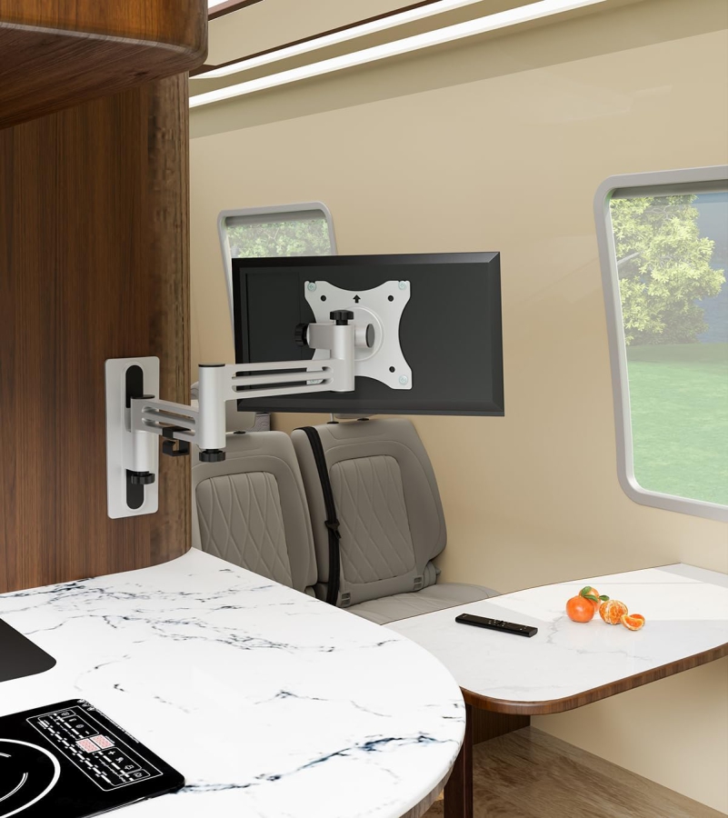 My Wall Support Mural TV pour Camping-Cars & Caravanes (HC1-3L) – Verrouillable & Anti-vibrations (Regarder la télé en toute sécurité en voyage : Pivotant, Inclinable & Verrouillable – Pour écrans jusqu