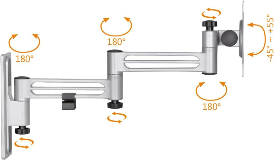 My Wall Support Mural TV pour Camping-Cars & Caravanes (HC1-3L) – Verrouillable & Anti-vibrations (Regarder la télé en toute sécurité en voyage : Pivotant, Inclinable & Verrouillable – Pour écrans jusqu