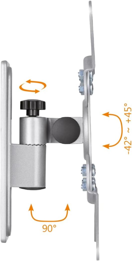 My Wall Support Mural TV pour Camping-Cars & Caravanes (HC2-1L) – Verrouillable & Anti-vibrations (Maintien sûr pendant le trajet : Verrouillable, Pivotant & Inclinable – Jusqu