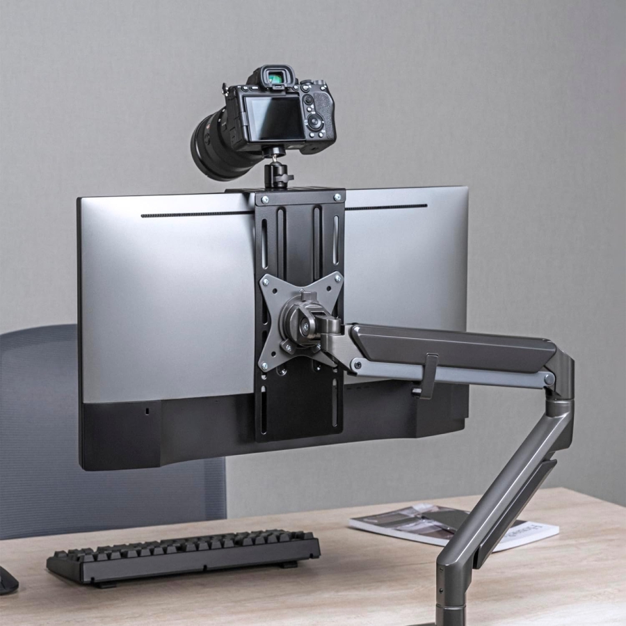 NanoRS RS463 Support Caméra VESA pour Moniteur & Bras (100x100 mm) (Support réglable en hauteur pour caméras & caméscopes jusqu