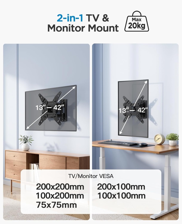 One for All Support Mural TV Plat pour TV 32-90 Pouces (WM4611) (Support extrêmement robuste de la série Solid (jusqu
