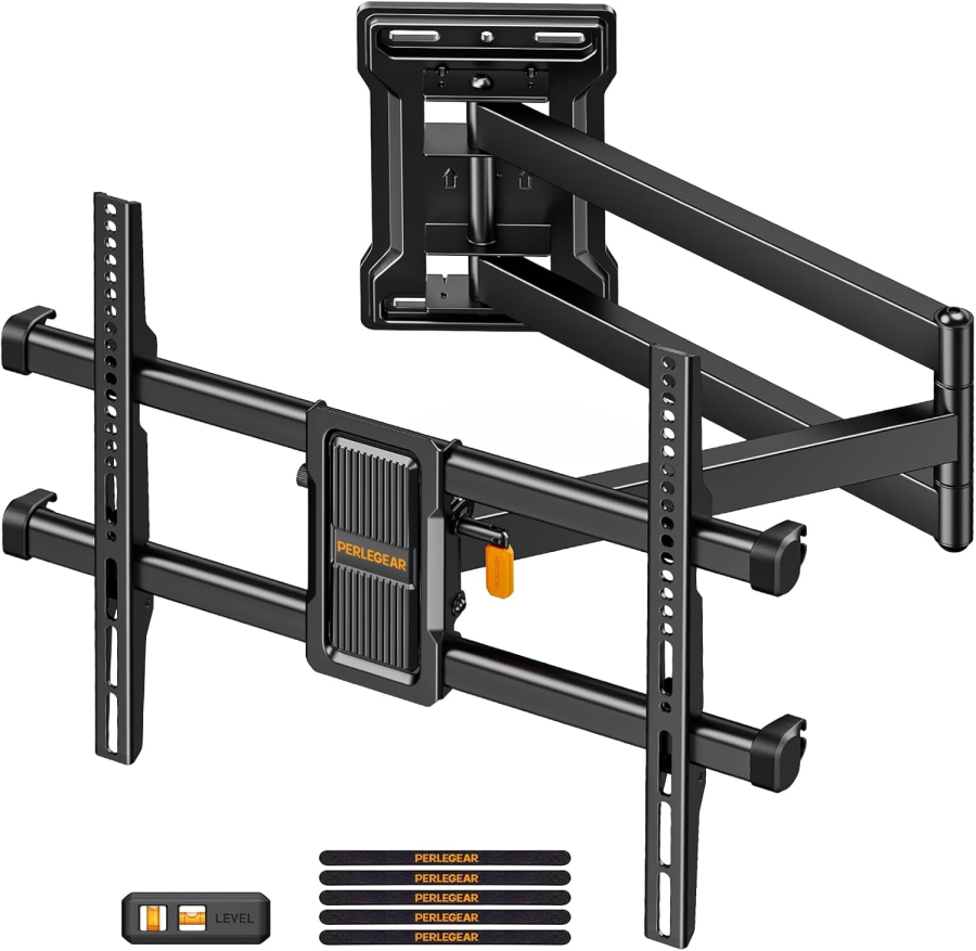 Perlegear Support Mural TV Extra Long Extension 70cm pour 32-65 Pouces (Max. 60 kg) (Support d
