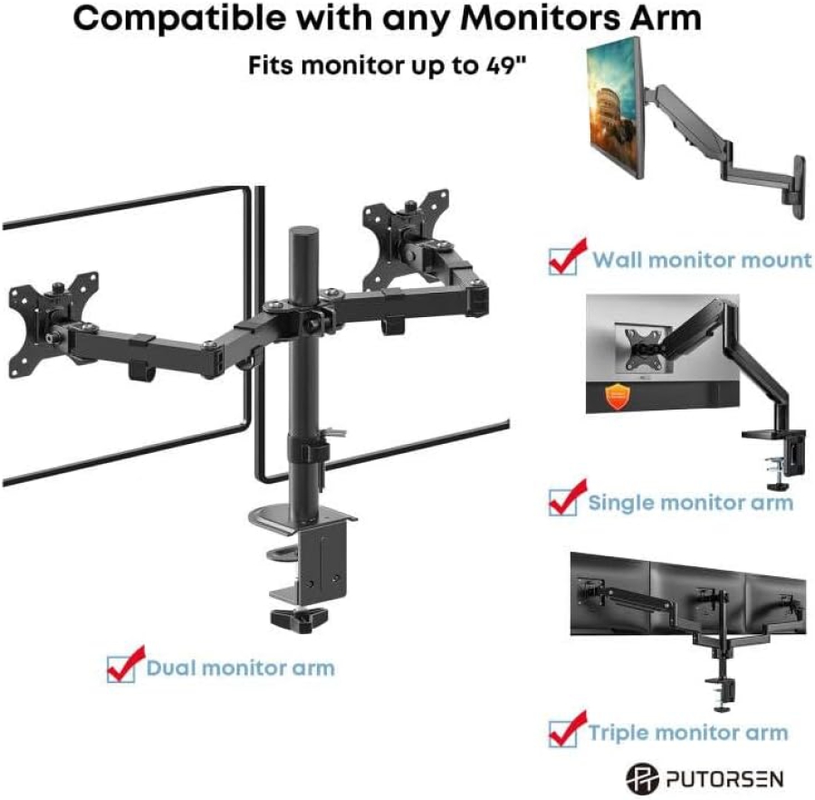 PUTORSEN Kit de Vis VESA Universel pour Téléviseurs jusqu