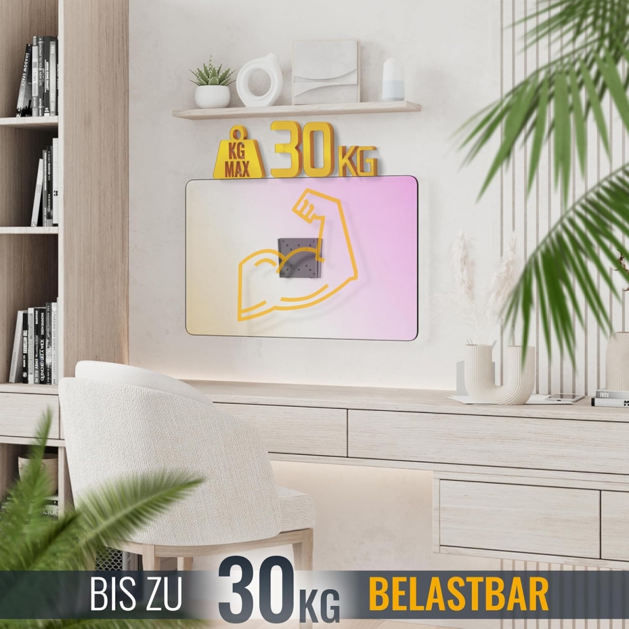 RICOO Monitorhalterung Murale F0311 pour 13-34 Pouces – Fixe & Slim (14mm), VESA 75/100, jusqu