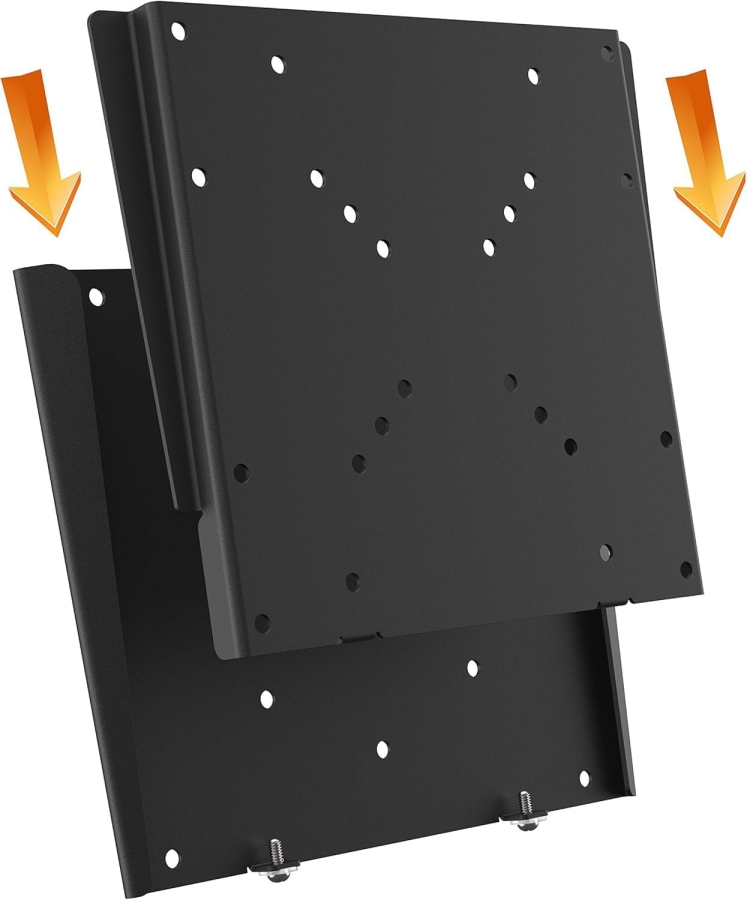 RICOO Support Mural TV Ultra Slim F0522 pour Écrans Plats 32-55 Pouces (Support moniteur fixe extrêmement plat (14 mm du mur) – VESA jusqu