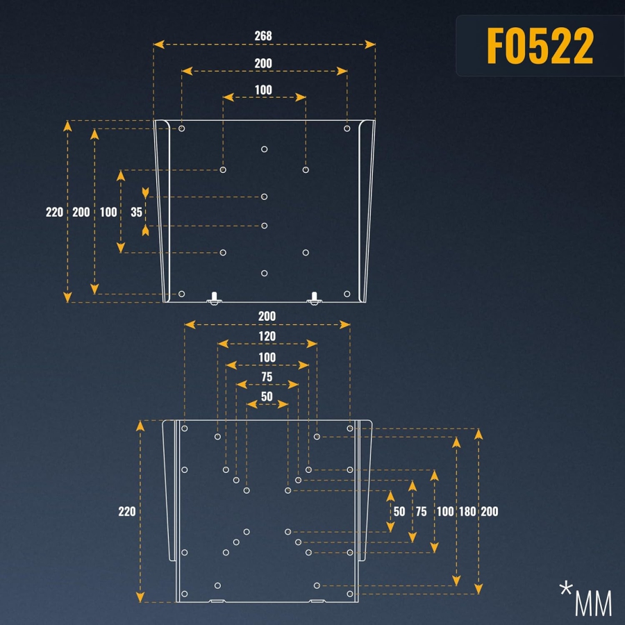 RICOO Support Mural TV Ultra Slim F0522 pour Écrans Plats 32-55 Pouces (Support moniteur fixe extrêmement plat (14 mm du mur) – VESA jusqu