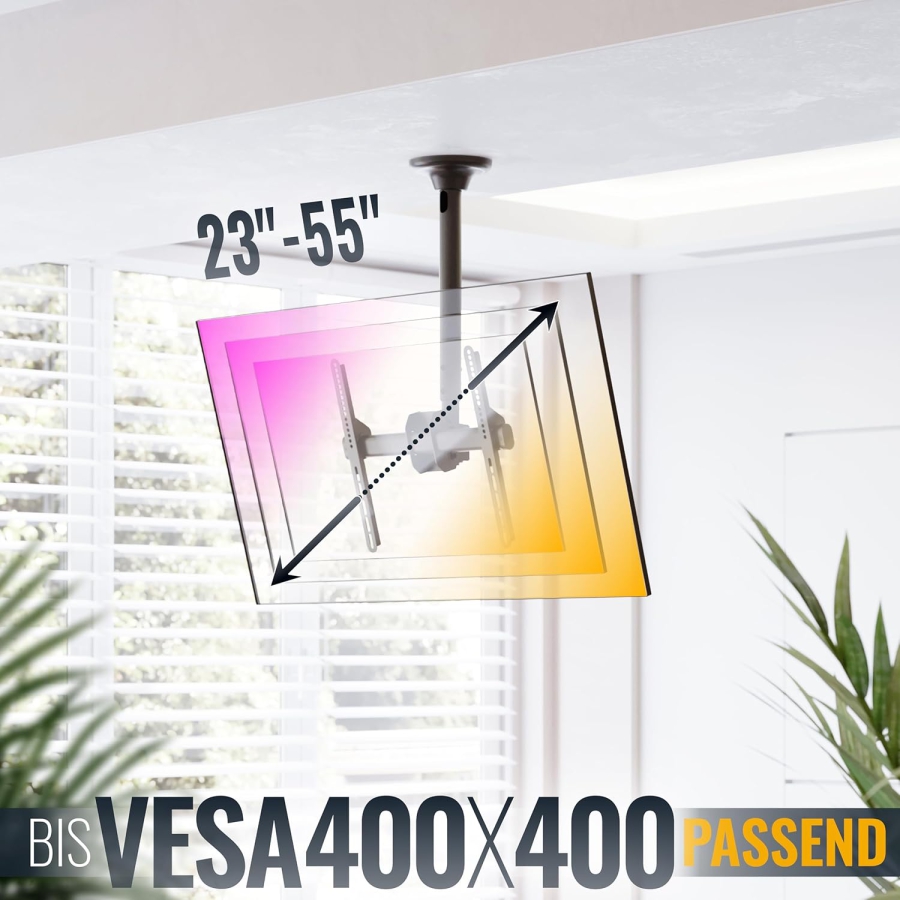 RICOO Support Plafond TV (D0244) pour Téléviseurs de 32 à 55 Pouces (Support de plafond robuste jusqu