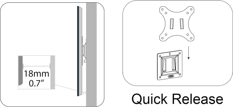 Support mural DIGITUS pour écran LCD/LED jusqu