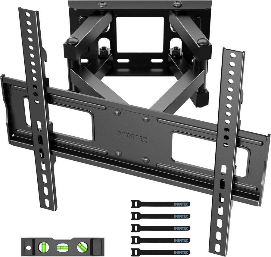Support mural TV BONTEC Support TV pivotant et inclinable Mouvement complet pour téléviseurs ou écrans LCD LED plats et incurvés de 23 à 70 pouces jusqu
