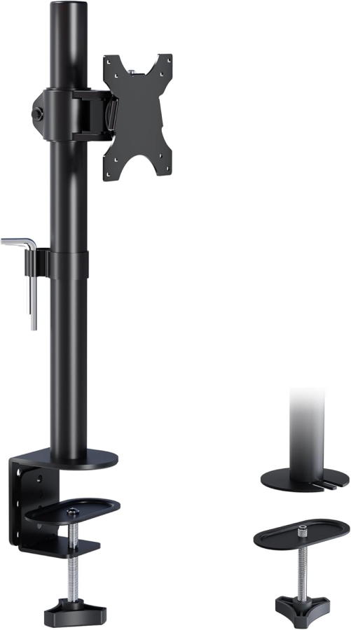 Support pour écran BONTEC, support de table pour écrans de 13 à 34 pouces, entièrement mobile, design ergonomique, réglage en hauteur, pour les jeux et le bureau, supporte jusqu