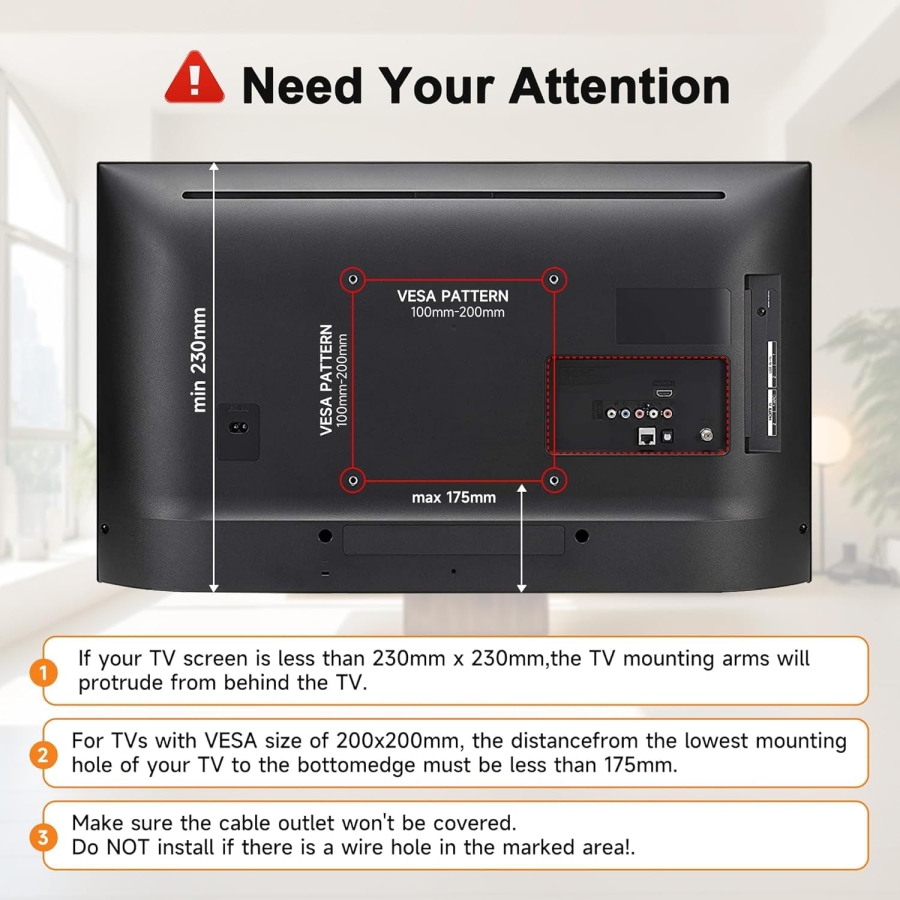 Support TV & Moniteur Universel pour 17–43 Pouces (Inclinable & Réglable en Hauteur) (Pied de table élégant avec socle en verre de sécurité pour écrans jusqu