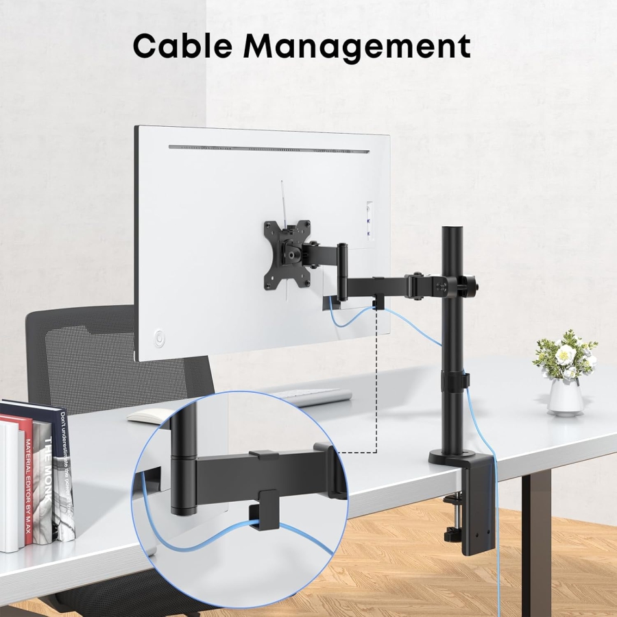 Support Universel VESA pour Poteau pour Écrans 17-32 Pouces (Ø 28-60 mm) (Bras articulé flexible pour extension – Charge jusqu