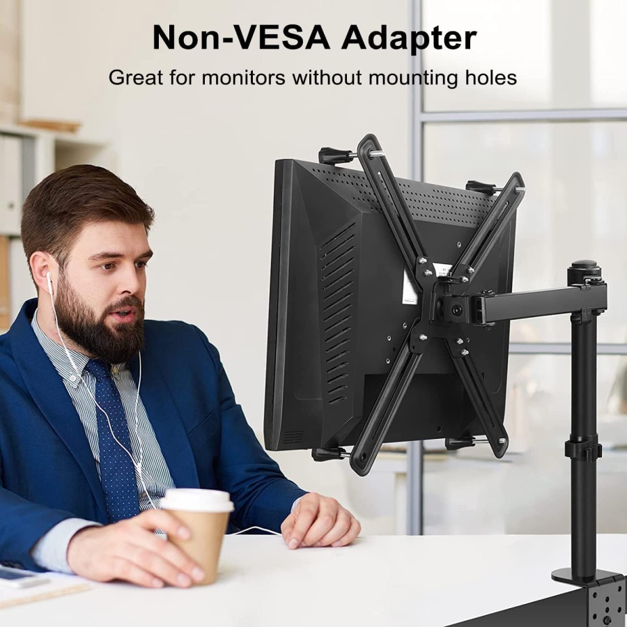 Suptek Adaptateur VESA pour Écrans Non-VESA 13-27" – Support en Acier (La solution intelligente pour écrans sans perçage VESA : un maintien sûr pour chaque setup.)