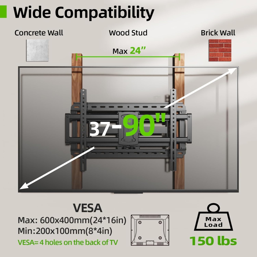 USX-MOUNT Support mural pour écrans 37-90", charge maximale 68 kg